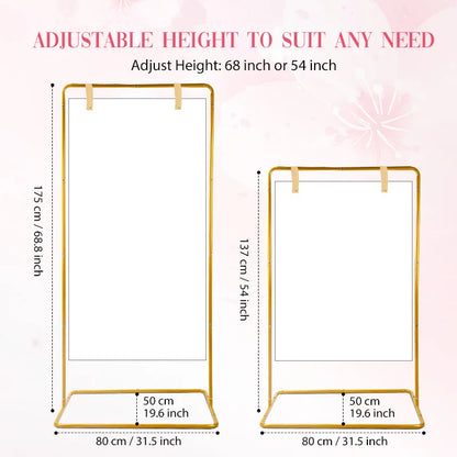 Rectangular Golden Party Arch - Adjustable Height Celebration Backdrop Frame - Wedding & Birthday Celebration Decoration