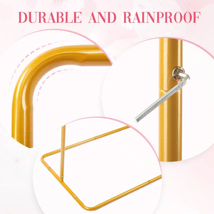 Rectangular Golden Party Arch - Adjustable Height Celebration Backdrop Frame - Wedding & Birthday Celebration Decoration