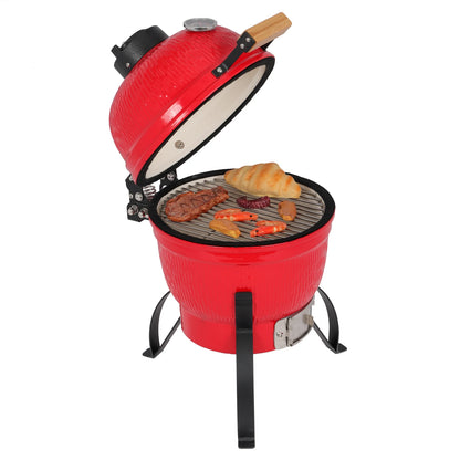 Round Charcoal Grill Ceramic Asador Kamado Charcoal Grills 13 Inch Orange Kitchen Smoker Barbecue Outdoor BBQ