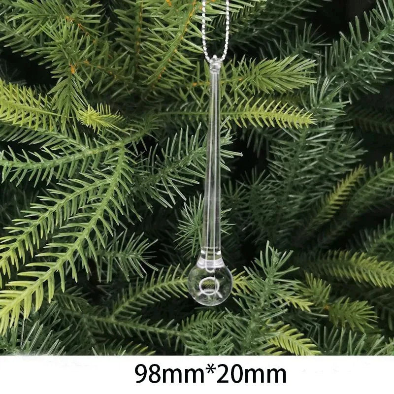 10Pcs Crystal Snowflake Icicle Christmas Decorations Hanging Tree Ornaments for Home Decor New Year Party Supplies Accessories