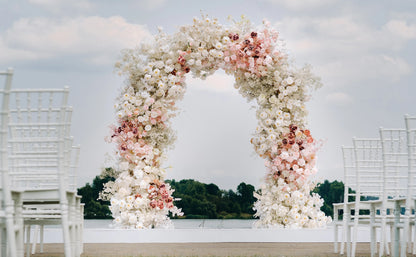 Large White Wedding Arch Stand 3 Layer Balloon Garden Backdrop Metal Rack Arch Frame Pergola Stand