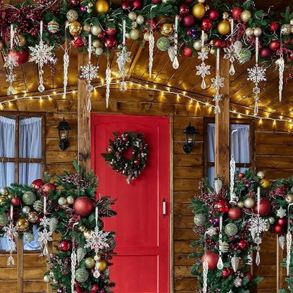 10Pcs Crystal Snowflake Icicle Christmas Decorations Hanging Tree Ornaments for Home Decor New Year Party Supplies Accessories