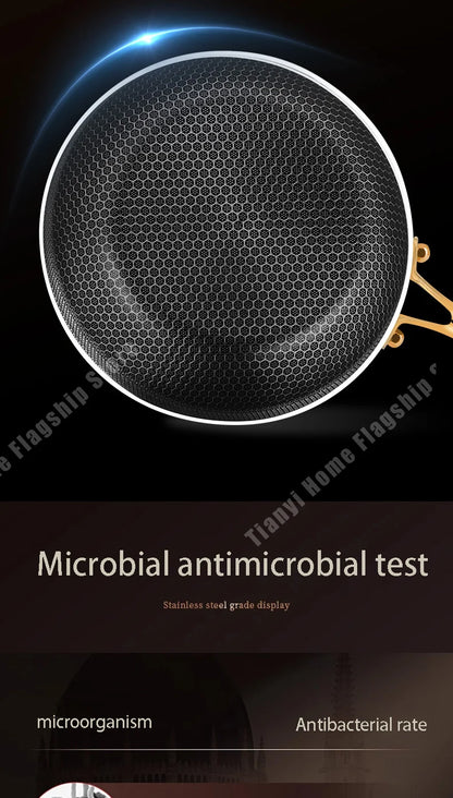316 Stainless Steel Frying Pan Wok Non-stick Cooking Honeycomb Steak Gas Stove Pot