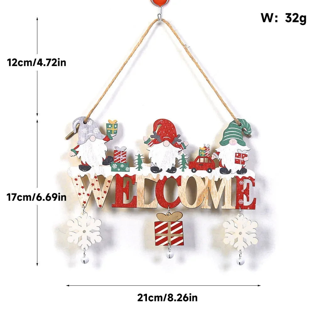 Christmas Hanging Pendant Wooden Crafts Xmas Tree Wall Ornament Natal Navidad Merry Christmas Decor