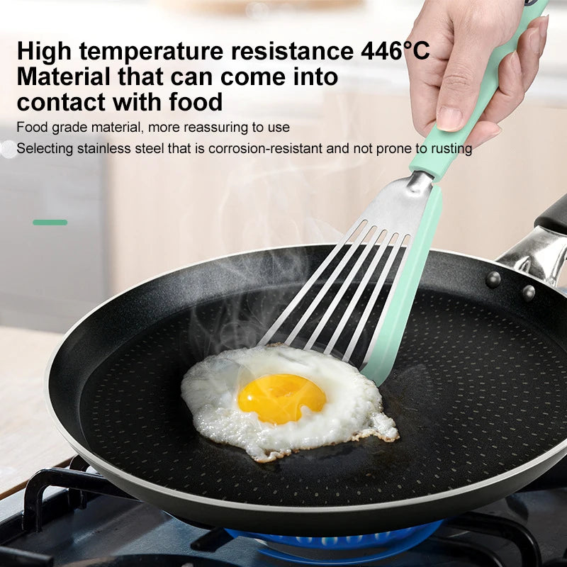 1PCS Silicone+stainsteel Kitchen BBQ Heat-resistant Cooking Utensils