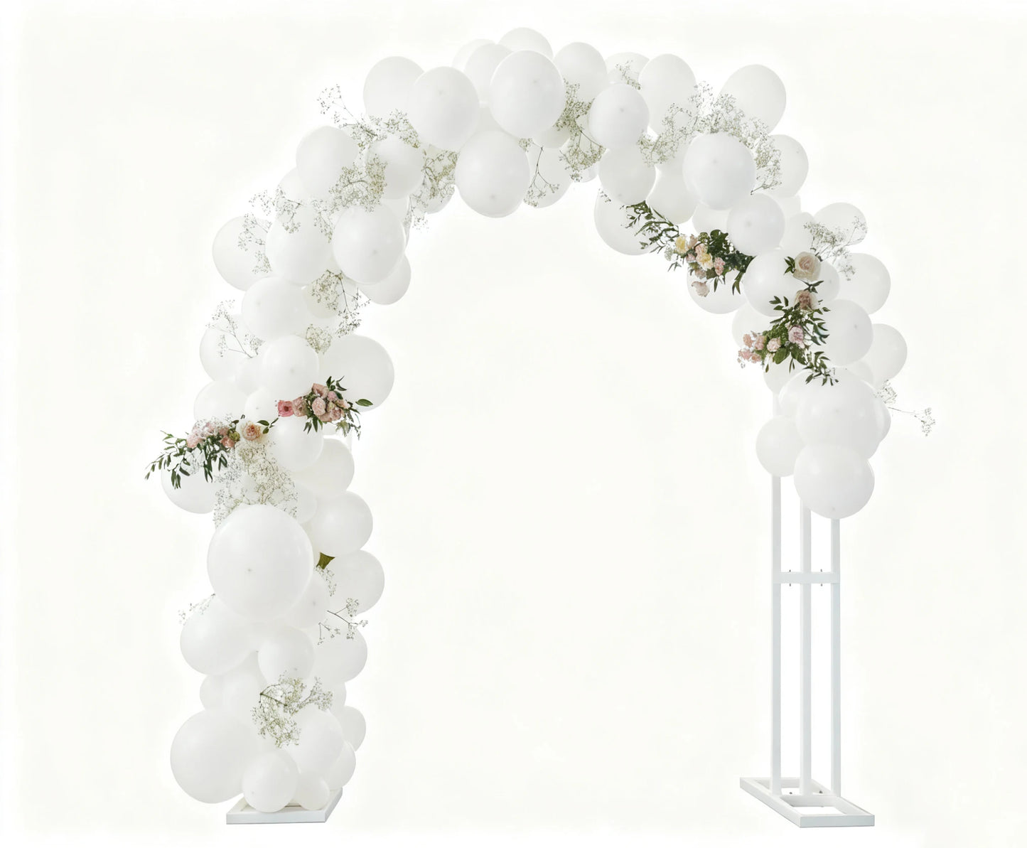 Large White Wedding Arch Stand 3 Layer Balloon Garden Backdrop Metal Rack Arch Frame Pergola Stand