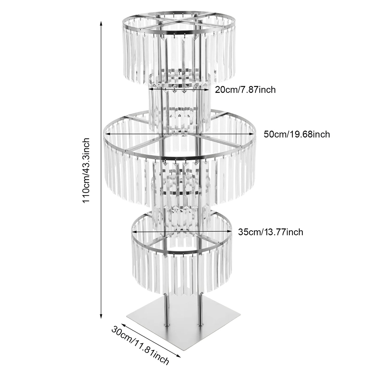 2PCS 5-tier Crystal Flower Stand Wedding Centerpieces Crystal Vases Premium Display Shelf for Party Table Decor Gold/Silver