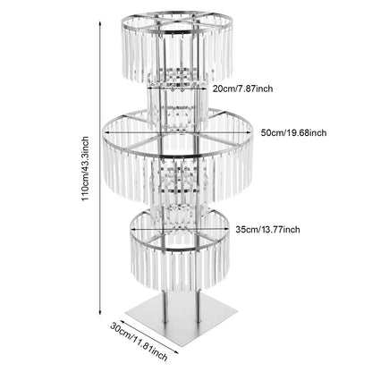 2PCS 5-tier Crystal Flower Stand Wedding Centerpieces Crystal Vases Premium Display Shelf for Party Table Decor Gold/Silver