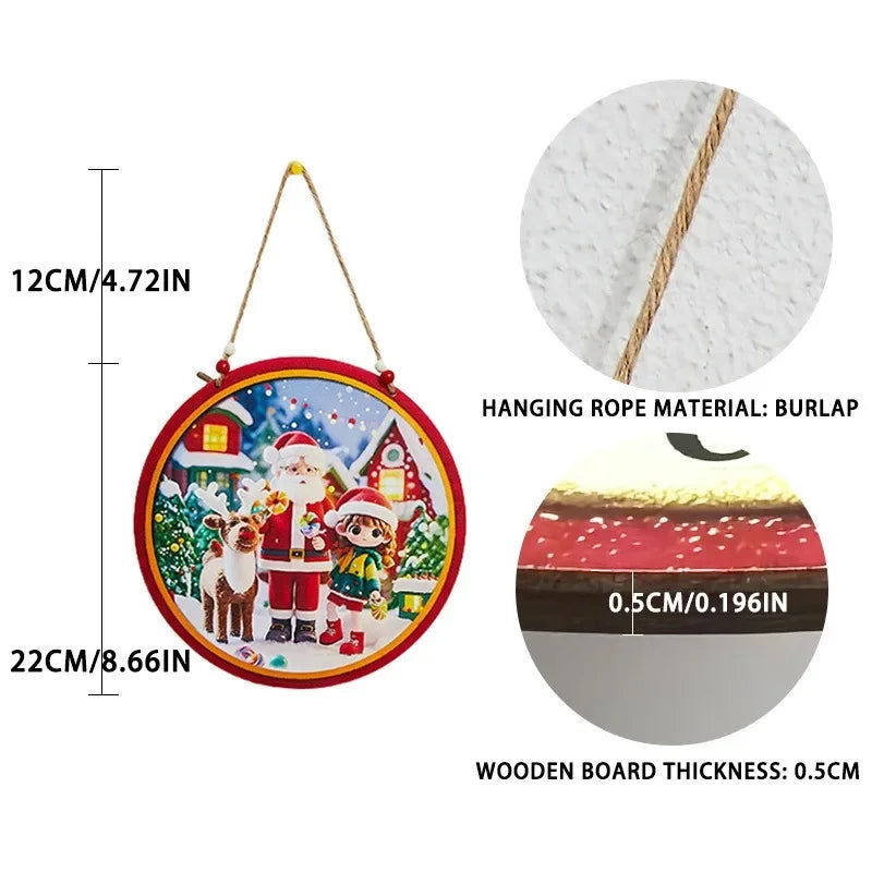 Christmas Hanging Pendant Wooden Crafts Xmas Tree Wall Ornament Natal Navidad Merry Christmas Decor