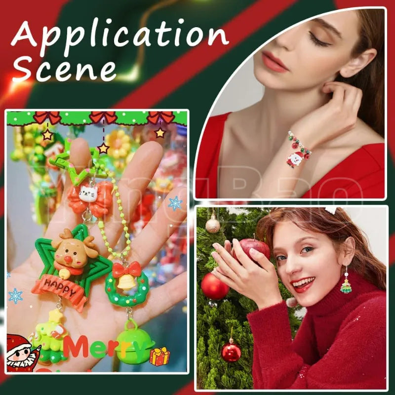 20/30pcs mini DIY Christmas Keychains Christmas Tree Ornaments Resin Miniaturess for Craft Christmas Decor