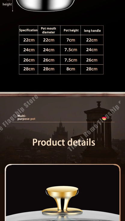 316 Stainless Steel Frying Pan Wok Non-stick Cooking Honeycomb Steak Gas Stove Pot