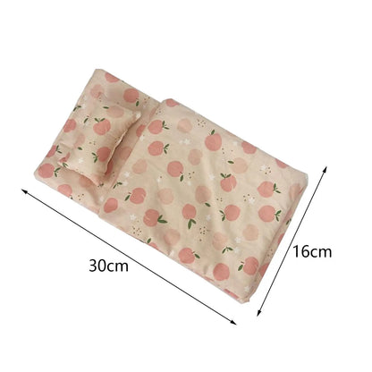 Doll Bedding Set Dollhouse Decoration Include Mattress Quilt Pillow for Doll Cribs Doll Cradles Doll Bunkbeds Doll Beds Supplies