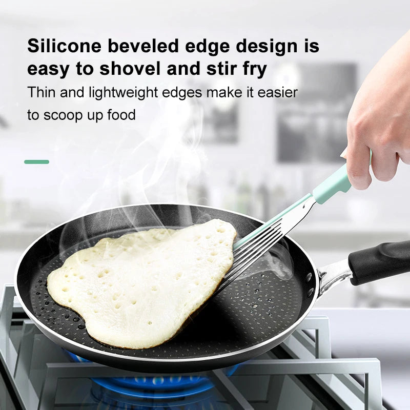 1PCS Silicone+stainsteel Kitchen BBQ Heat-resistant Cooking Utensils