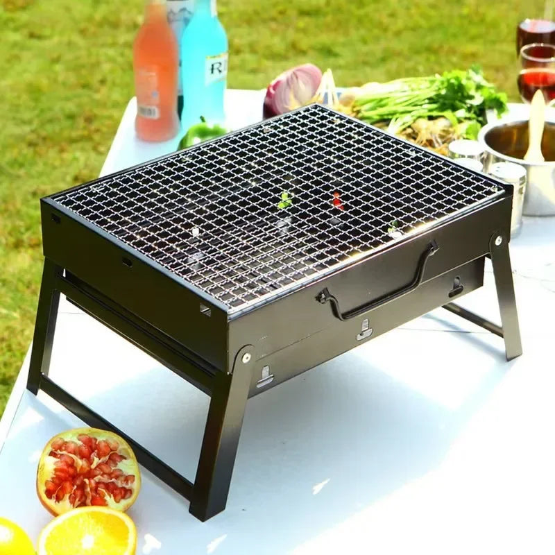 Portable BBQ Charcoal Grill Stainless Steel Small Mini BBQ Tool Kit Outdoor