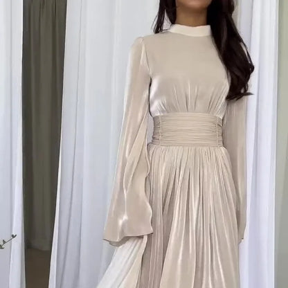 Muslim Modest Dress for Women Lace Up Pleated Long Dresses Jalabiya Ramadan Morocco Dubai Kaftan Islam Vestidos Arab Robe Abayas
