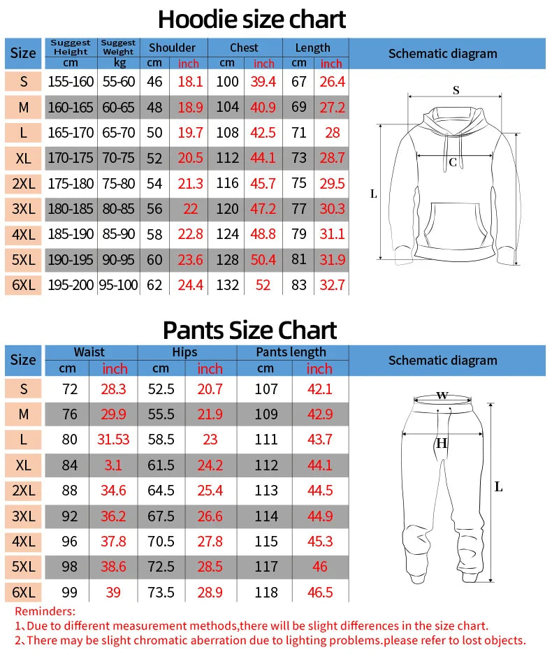 Men's Tracksuit Christmas Elk Snowflakes Print Autumn Winter Long Sleeve Hoodies+Trousers Sets Casual Suit 2 Piece Sets