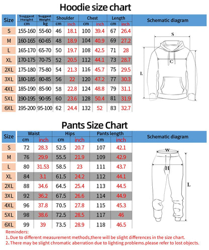 Men's Tracksuit Christmas Elk Snowflakes Print Autumn Winter Long Sleeve Hoodies+Trousers Sets Casual Suit 2 Piece Sets