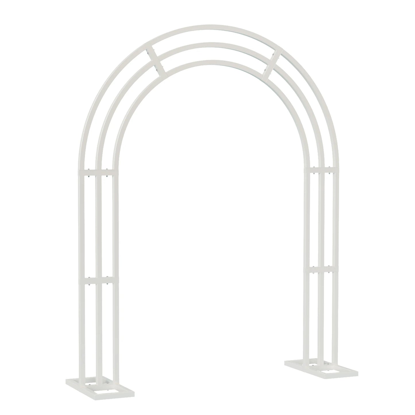 Large White Wedding Arch Stand 3 Layer Balloon Garden Backdrop Metal Rack Arch Frame Pergola Stand