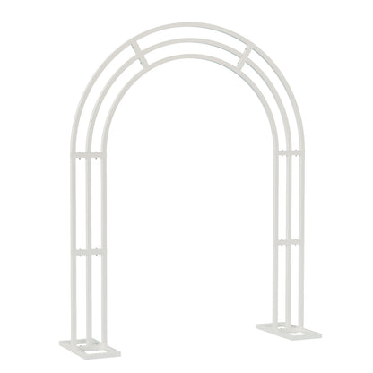 Large White Wedding Arch Stand 3 Layer Balloon Garden Backdrop Metal Rack Arch Frame Pergola Stand