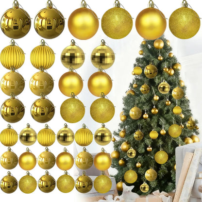 24 Piece Set Gold 3cm Christmas Ball Ornaments Unbreakable Christmas Hanging Balls for Christmas Tree Holiday Wedding Party