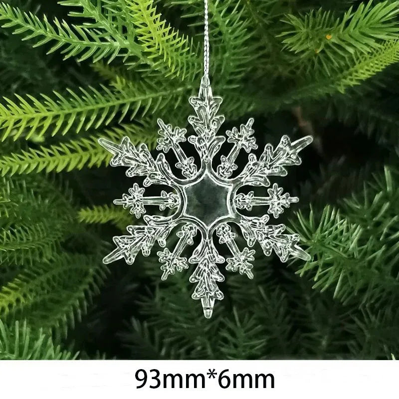 10Pcs Crystal Snowflake Icicle Christmas Decorations Hanging Tree Ornaments for Home Decor New Year Party Supplies Accessories