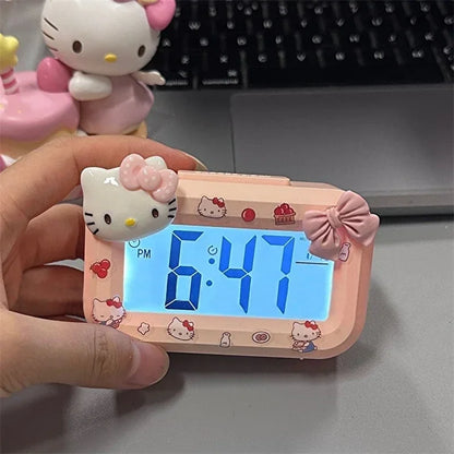 Hello Kitty Alarm Cute Kitty Cat Noctilucent Clocks Cartoon Mini Alarm Clocks