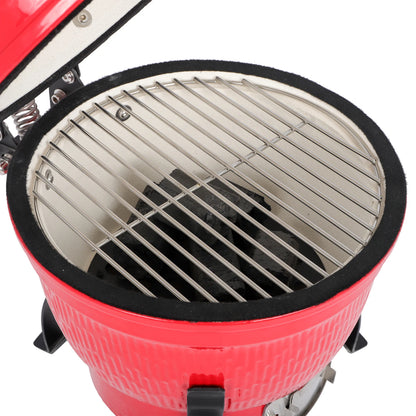 Round Charcoal Grill Ceramic Asador Kamado Charcoal Grills 13 Inch Orange Kitchen Smoker Barbecue Outdoor BBQ