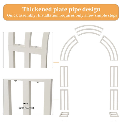Large White Wedding Arch Stand 3 Layer Balloon Garden Backdrop Metal Rack Arch Frame Pergola Stand
