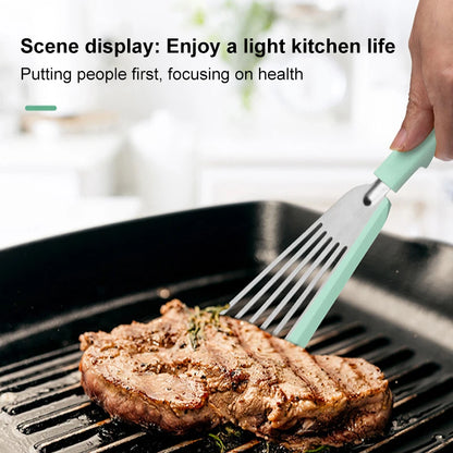 1PCS Silicone+stainsteel Kitchen BBQ Heat-resistant Cooking Utensils