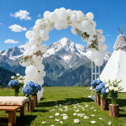 Large White Wedding Arch Stand 3 Layer Balloon Garden Backdrop Metal Rack Arch Frame Pergola Stand
