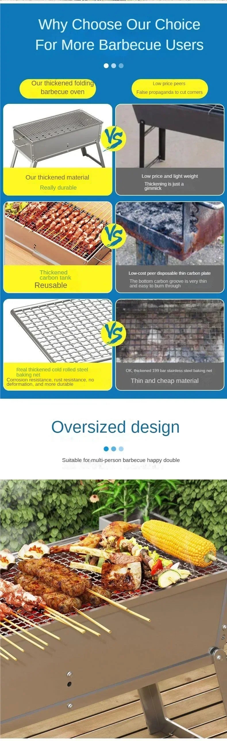 Outdoor Charcoal BBQ Stove Portable Home Folding Charcoal Stove