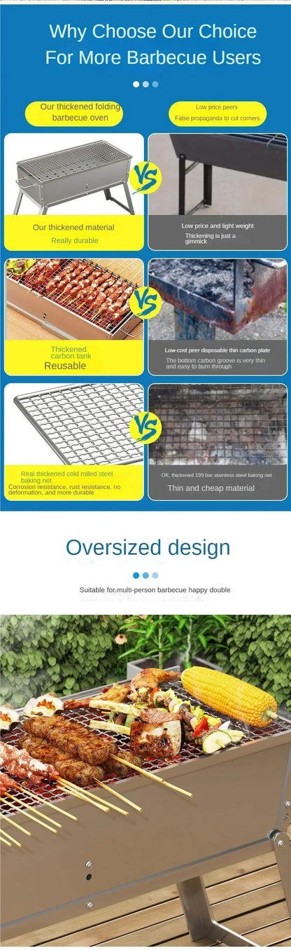 Outdoor Charcoal BBQ Stove Portable Home Folding Charcoal Stove