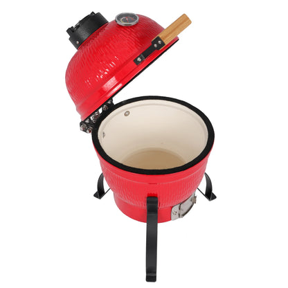 Round Charcoal Grill Ceramic Asador Kamado Charcoal Grills 13 Inch Orange Kitchen Smoker Barbecue Outdoor BBQ