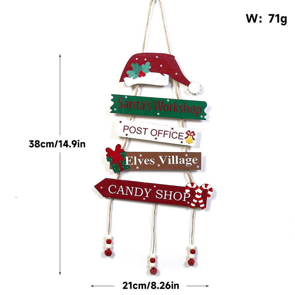 Christmas Hanging Pendant Wooden Crafts Xmas Tree Wall Ornament Natal Navidad Merry Christmas Decor