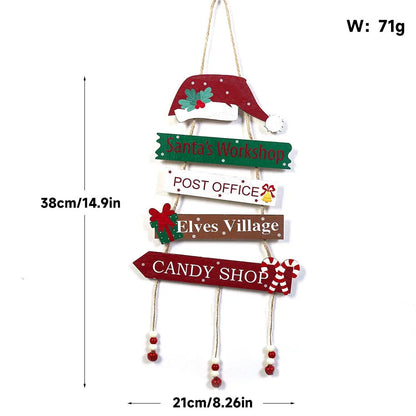 Christmas Hanging Pendant Wooden Crafts Xmas Tree Wall Ornament Natal Navidad Merry Christmas Decor