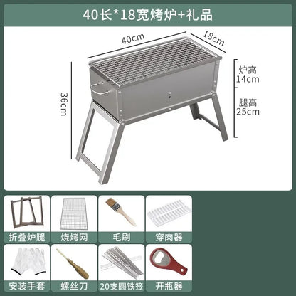 Outdoor Charcoal BBQ Stove Portable Home Folding Charcoal Stove