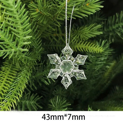 10Pcs Crystal Snowflake Icicle Christmas Decorations Hanging Tree Ornaments for Home Decor New Year Party Supplies Accessories