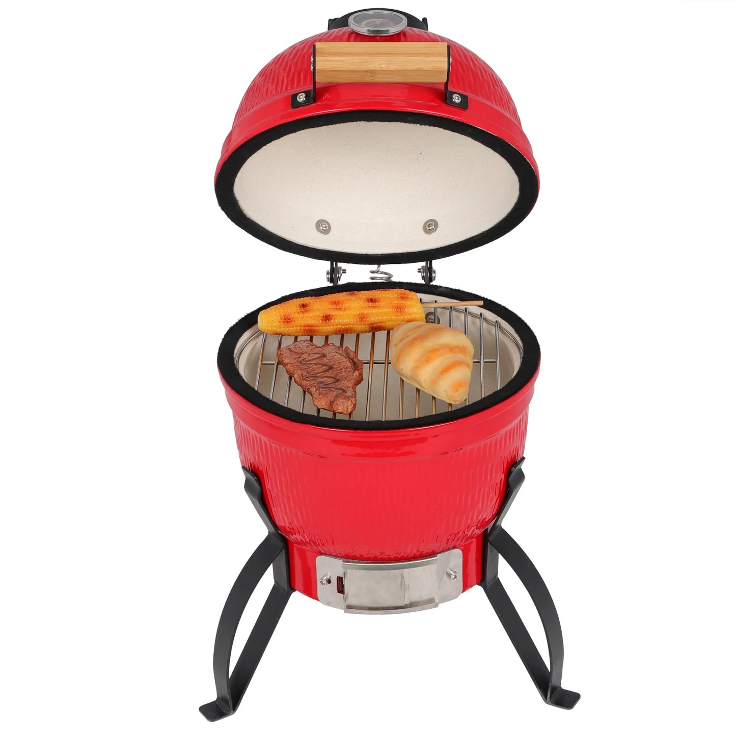 Round Charcoal Grill Ceramic Asador Kamado Charcoal Grills 13 Inch Orange Kitchen Smoker Barbecue Outdoor BBQ
