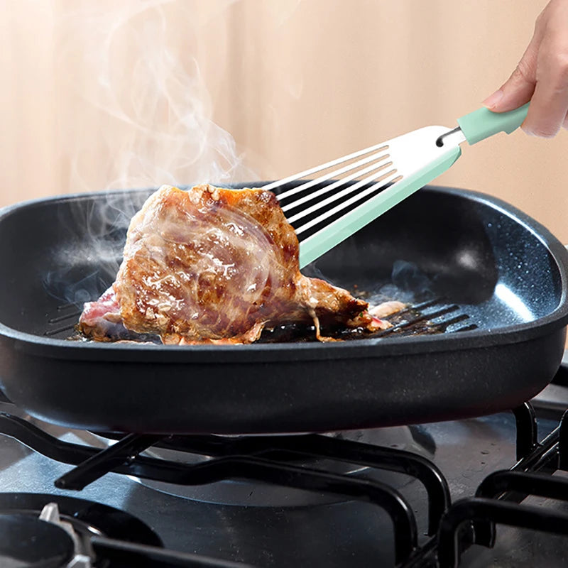 1PCS Silicone+stainsteel Kitchen BBQ Heat-resistant Cooking Utensils