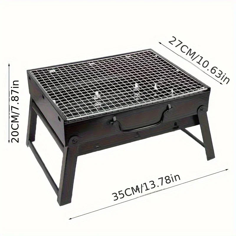 Portable BBQ Charcoal Grill Stainless Steel Small Mini BBQ Tool Kit Outdoor