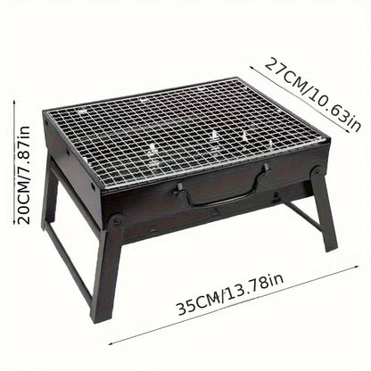 Portable BBQ Charcoal Grill Stainless Steel Small Mini BBQ Tool Kit Outdoor