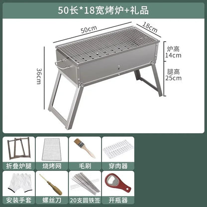Outdoor Charcoal BBQ Stove Portable Home Folding Charcoal Stove