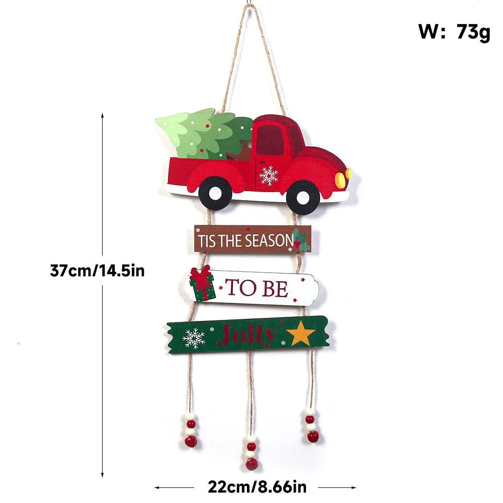 Christmas Hanging Pendant Wooden Crafts Xmas Tree Wall Ornament Natal Navidad Merry Christmas Decor