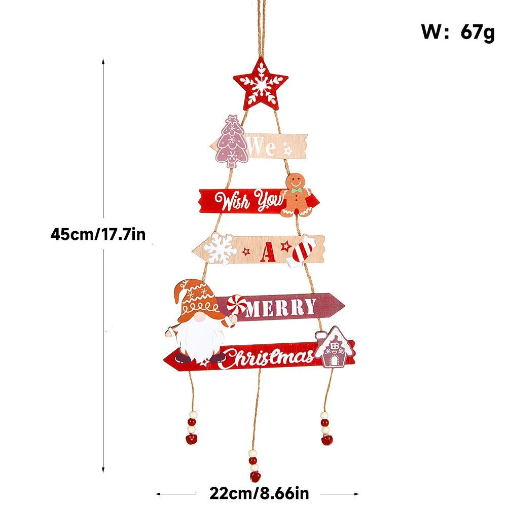 Christmas Hanging Pendant Wooden Crafts Xmas Tree Wall Ornament Natal Navidad Merry Christmas Decor