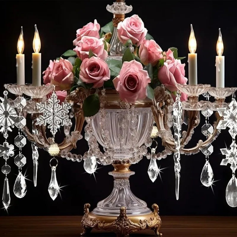 10Pcs Crystal Snowflake Icicle Christmas Decorations Hanging Tree Ornaments for Home Decor New Year Party Supplies Accessories