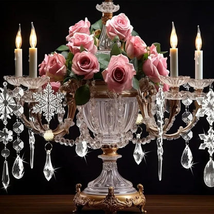 10Pcs Crystal Snowflake Icicle Christmas Decorations Hanging Tree Ornaments for Home Decor New Year Party Supplies Accessories