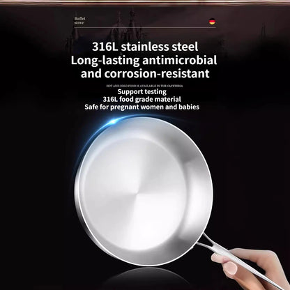 KORDISEN 316 Stainless Steel Frying Pan Upgrade NonStick Pan Uncoated Fried Pot Kitchen Cookware For Gas Stove Induction Cooker