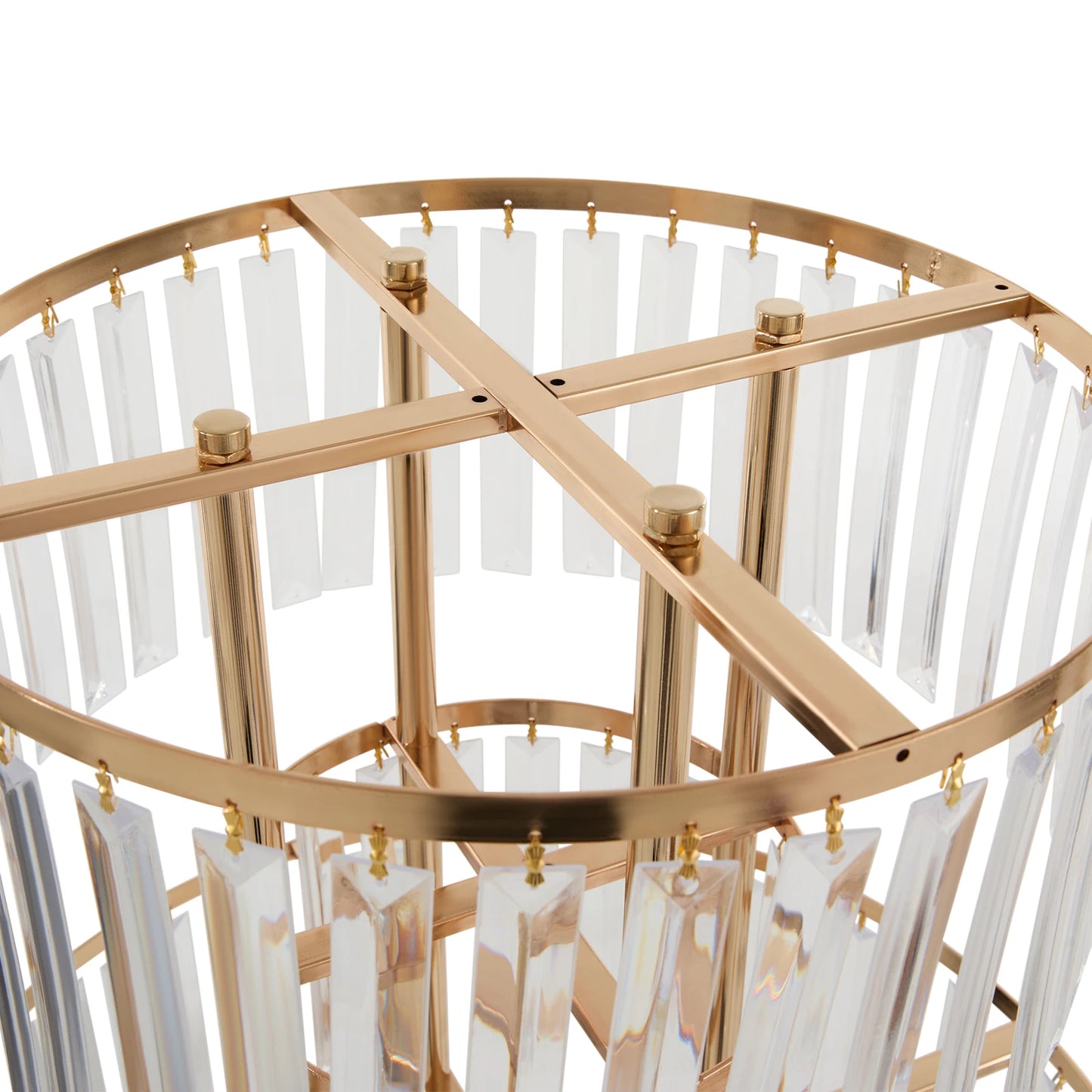 2PCS 5-tier Crystal Flower Stand Wedding Centerpieces Crystal Vases Premium Display Shelf for Party Table Decor Gold/Silver