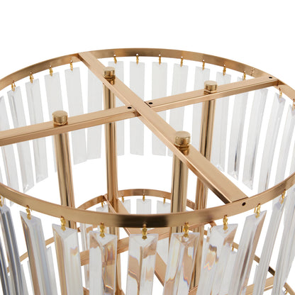 2PCS 5-tier Crystal Flower Stand Wedding Centerpieces Crystal Vases Premium Display Shelf for Party Table Decor Gold/Silver