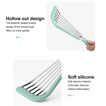 1PCS Silicone+stainsteel Kitchen BBQ Heat-resistant Cooking Utensils